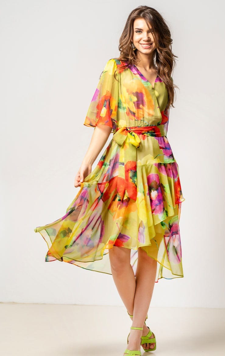 Rochie eleganta din sifon devore