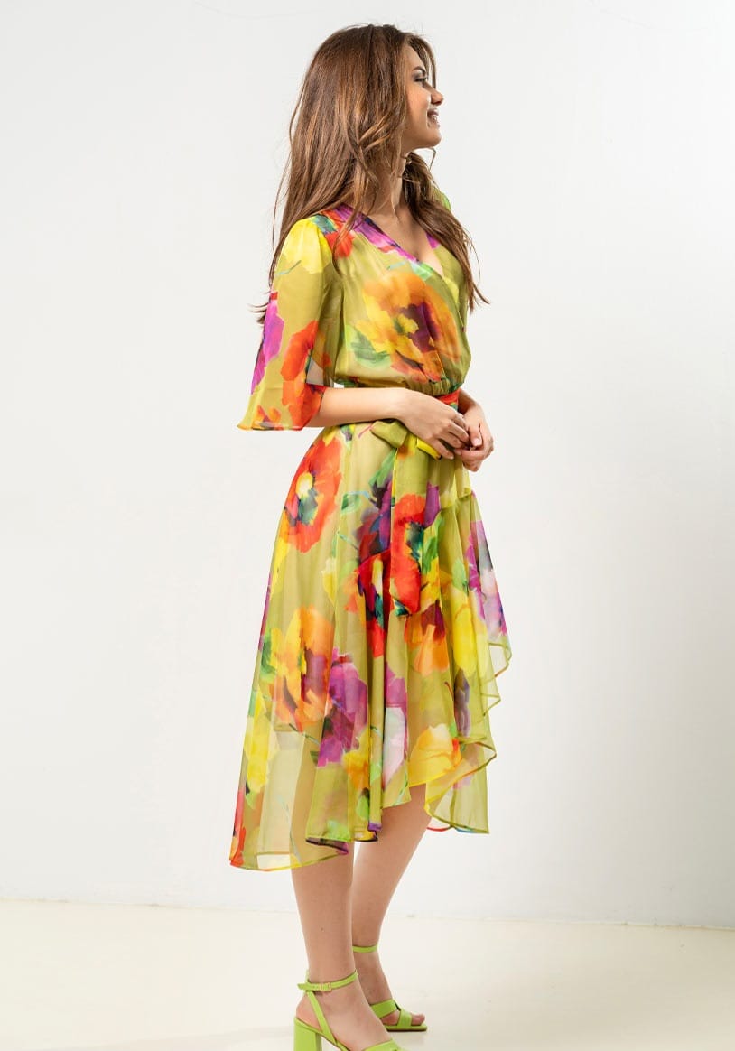 Rochie eleganta din sifon devore