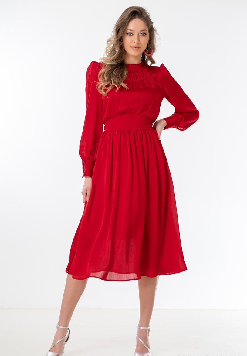 Rochie midi fluida din vascoza