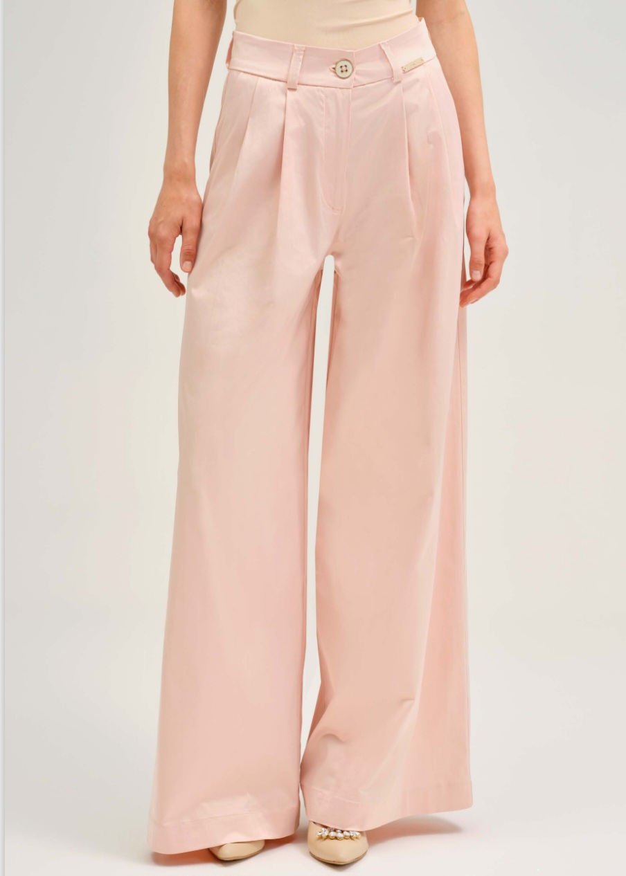 Pantaloni Wide – Roz Pudră, Rafinament și Eleganță Modernă 