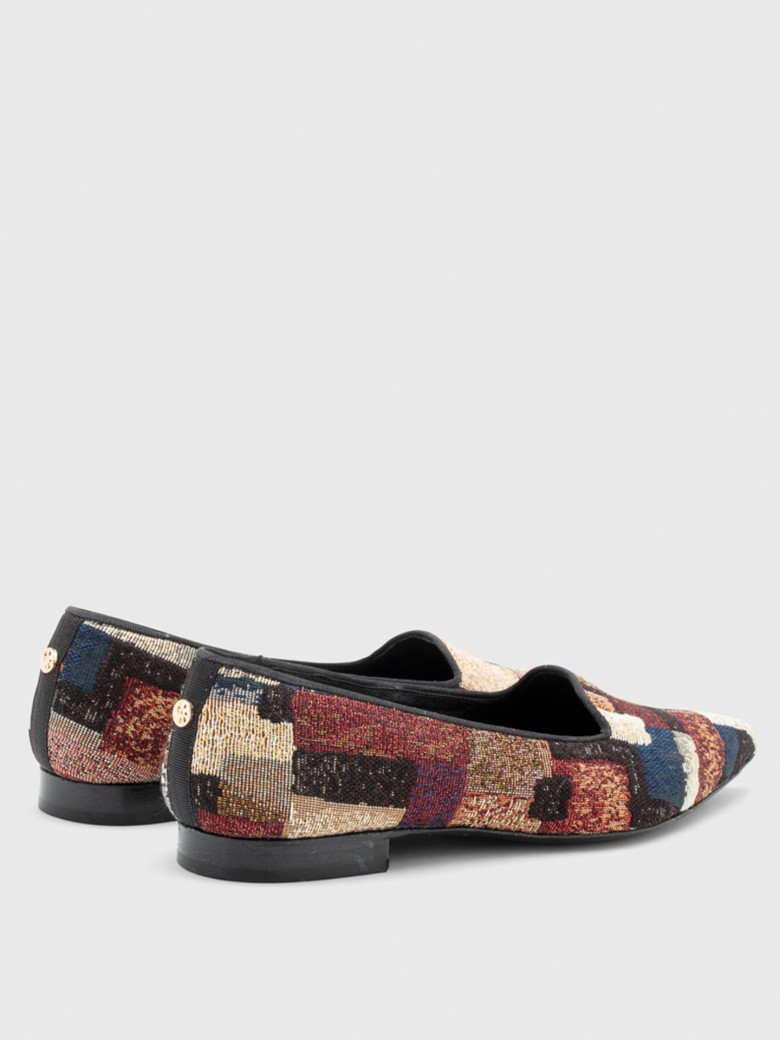 Balerini eleganți din jacquard multicolor 