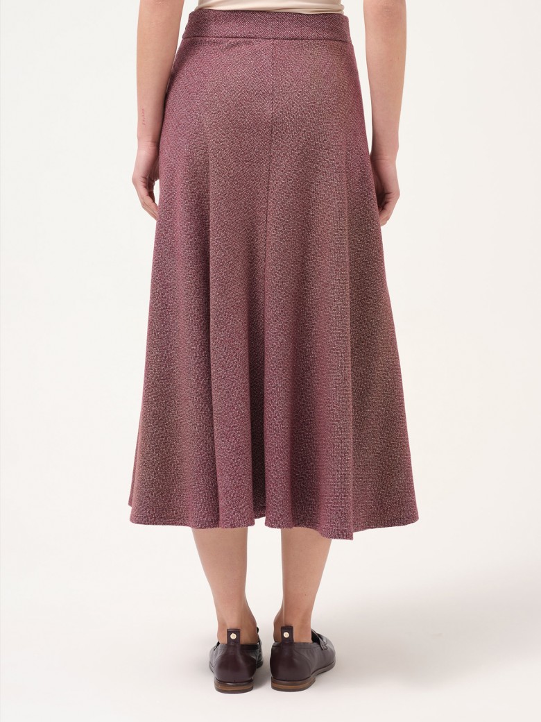 Fustă Midi Cloș din Tweed Texturat 