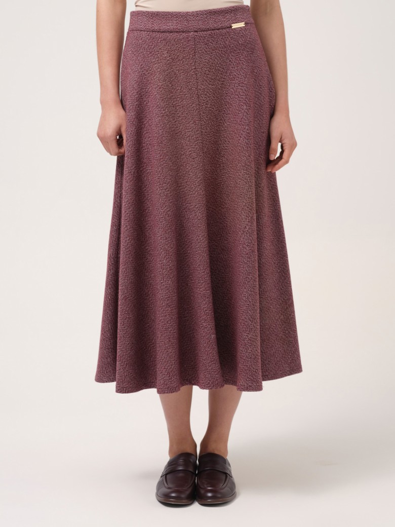Fustă Midi Cloș din Tweed Texturat 