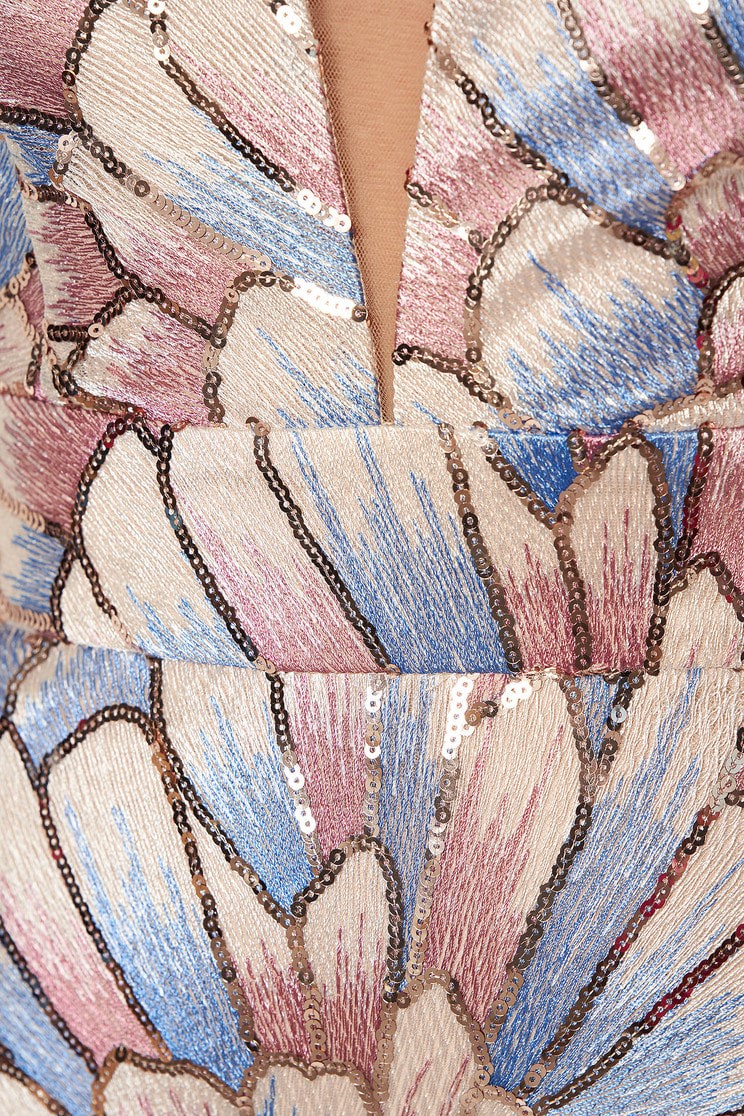 Rochie eleganta lunga cu paiete multicolore