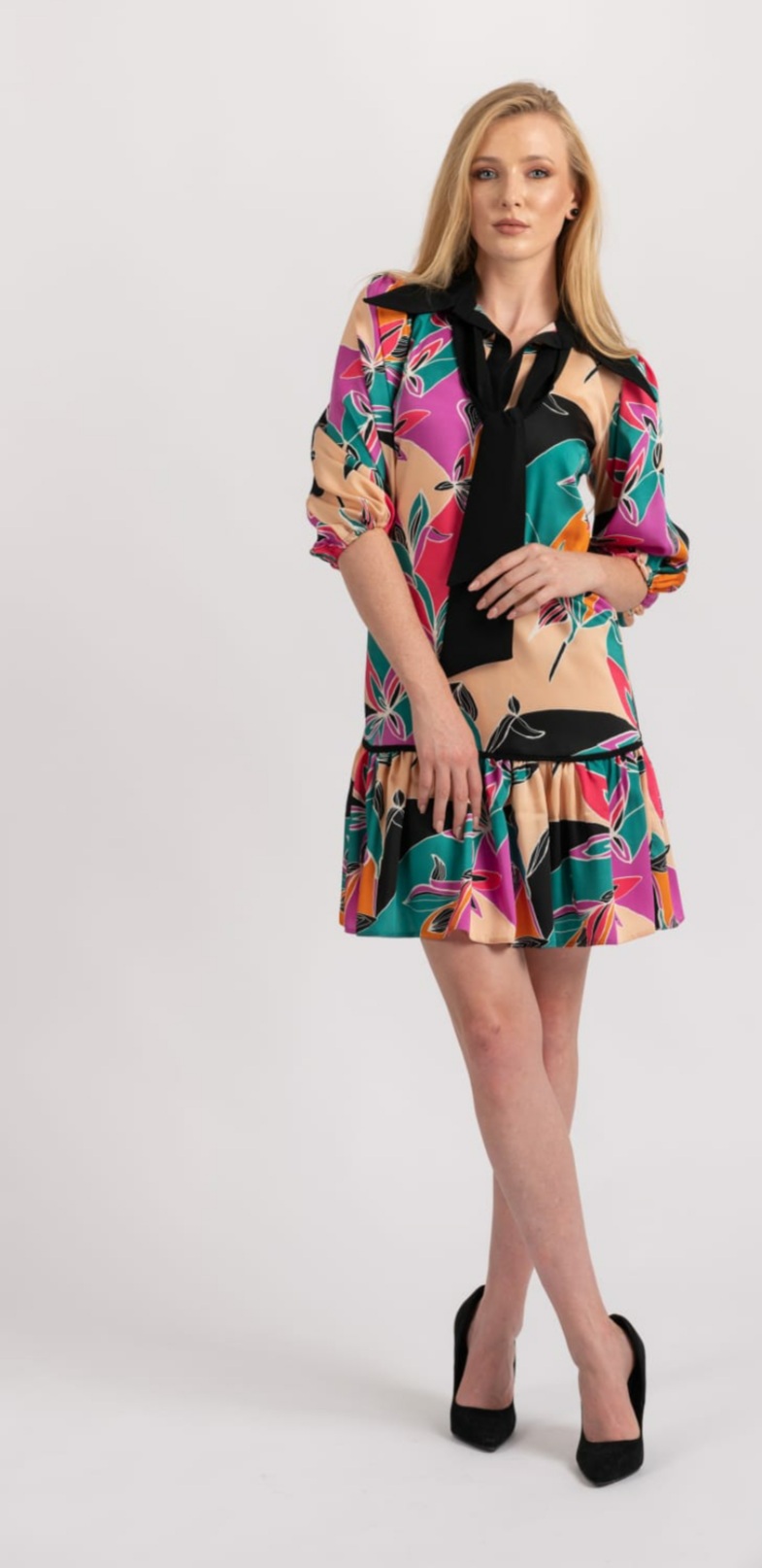 Rochie imprimeu multicolor